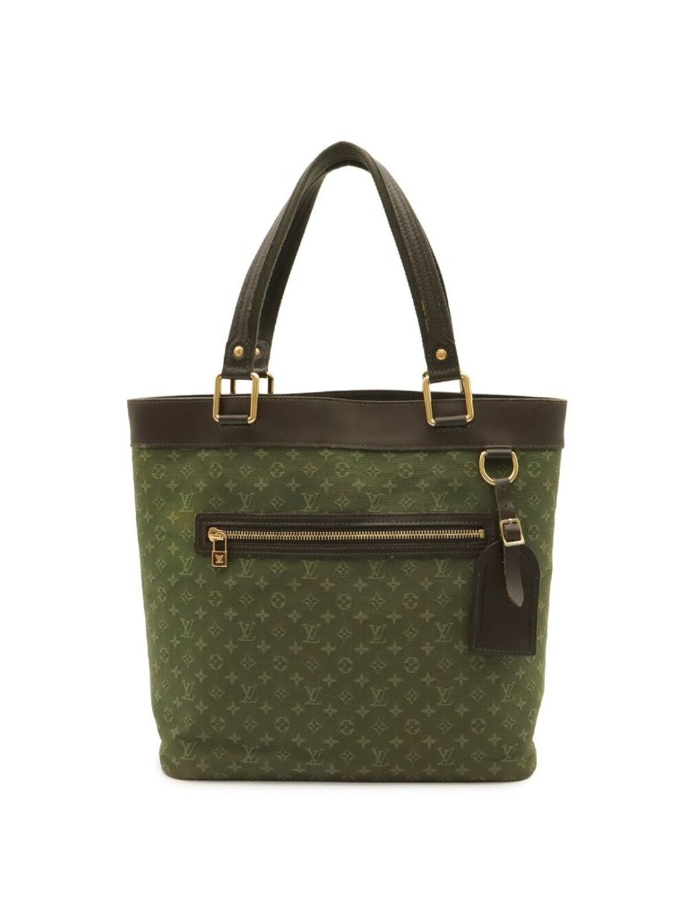 Louis Vuitton Monogram Mini Lucille GM Tote Shoulder Bag Canvas Leather Khaki